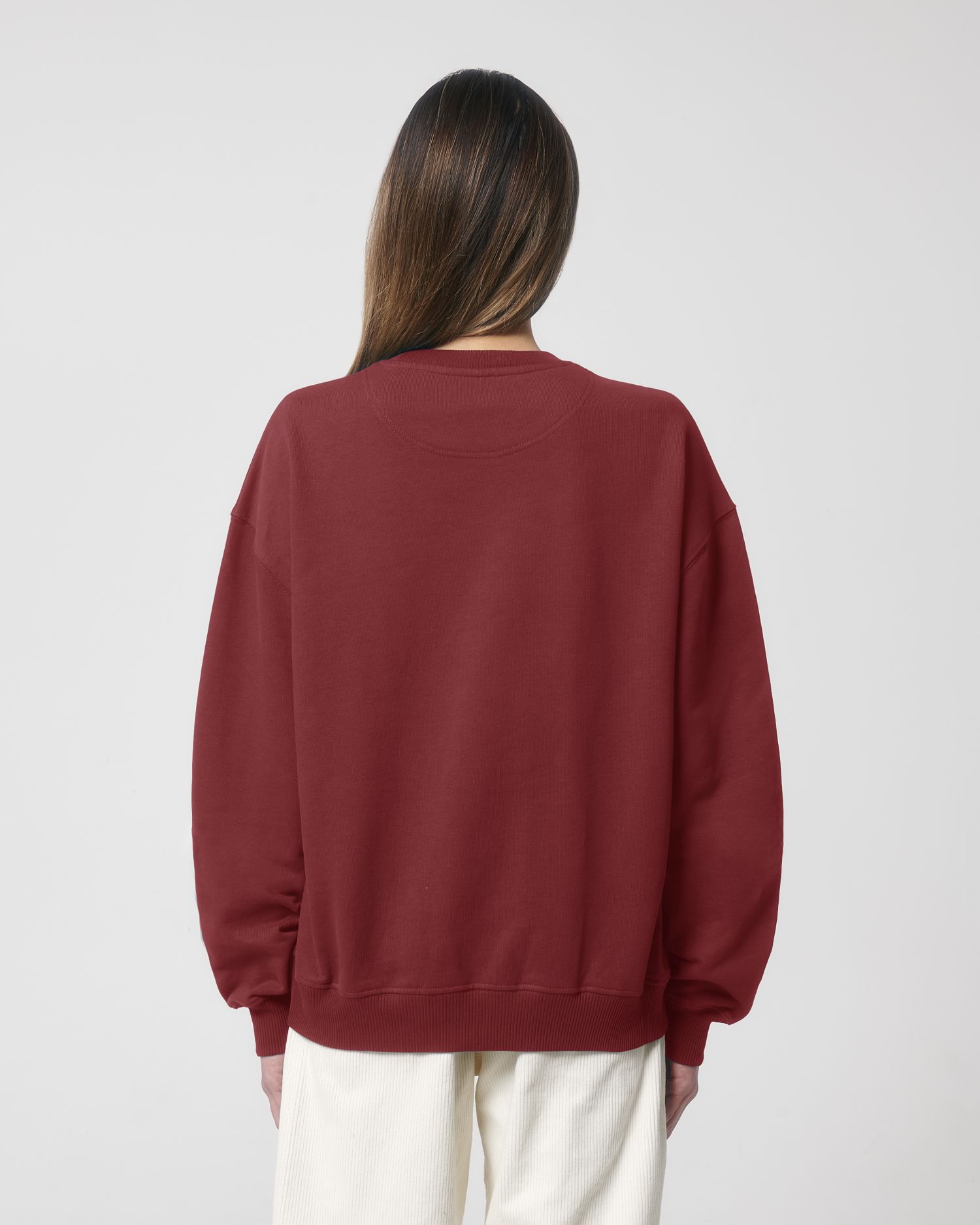 Be Famous Unisex Organic Oversized Sweatshirt Dry Hand Feel Red Earth 3XL