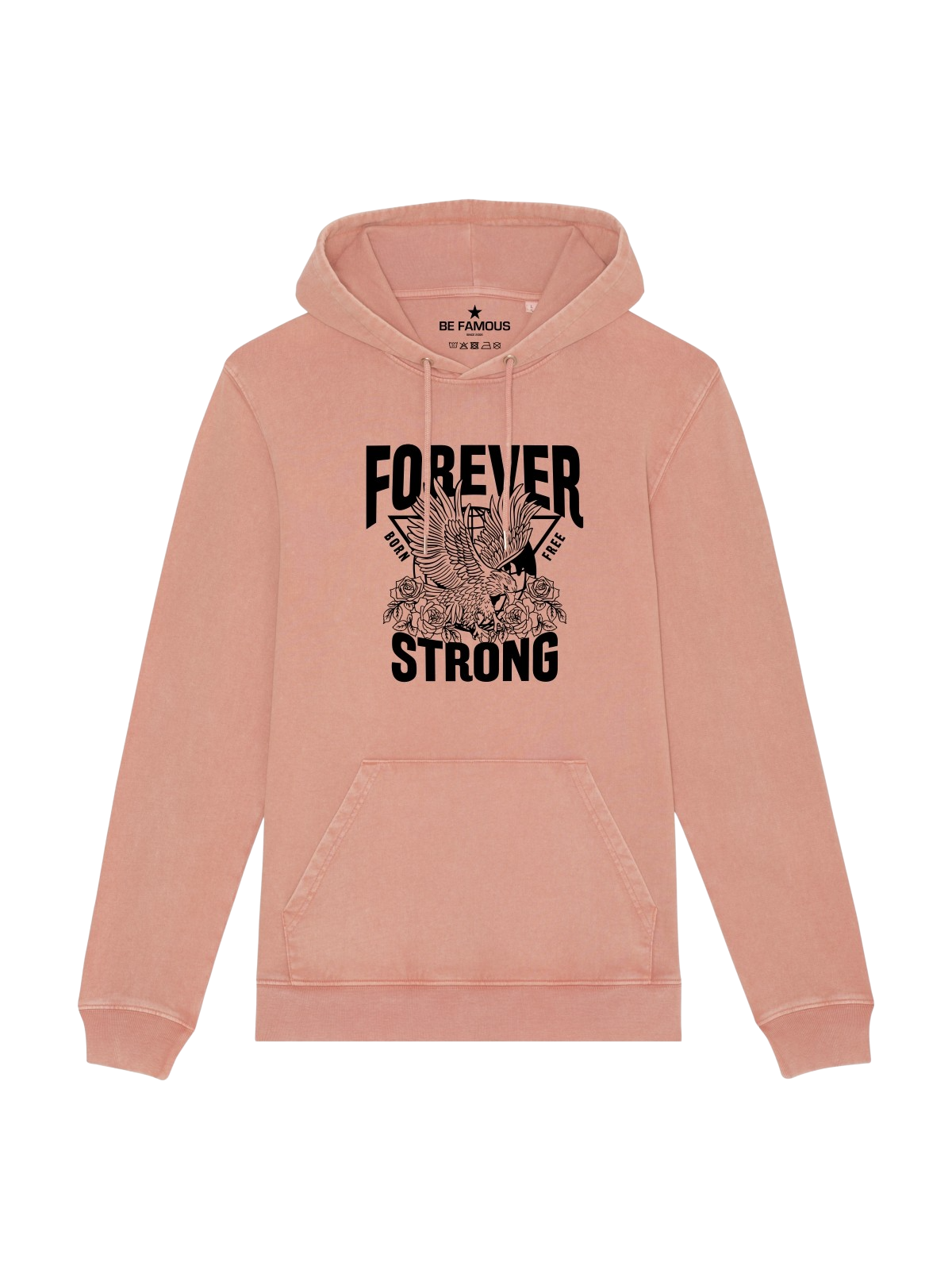 Be Famous Vintage Hoodie Kapuzensweat Forstrongpho  Rose Clay XXL