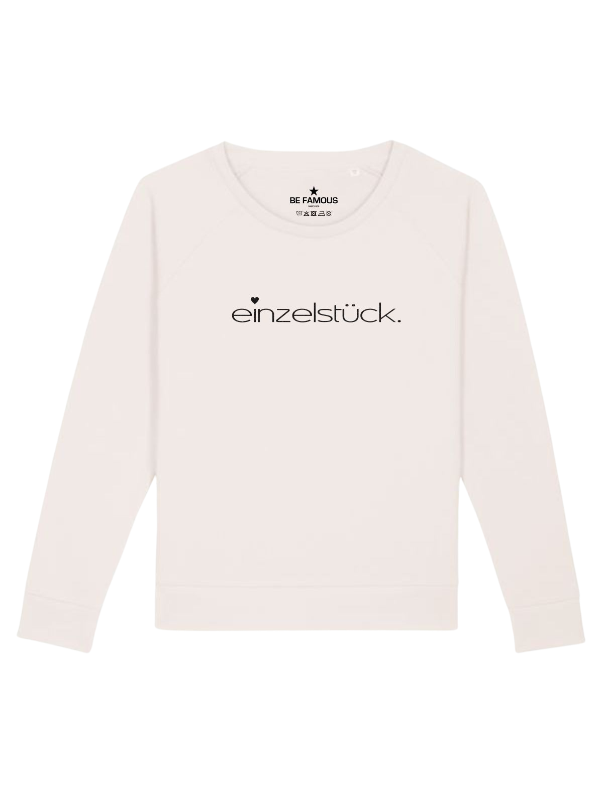 Be Famous Women Relaxed Fit Sweatshirt Einzstück Sweatshirt White (Print: Black Glitter G0019) XXL