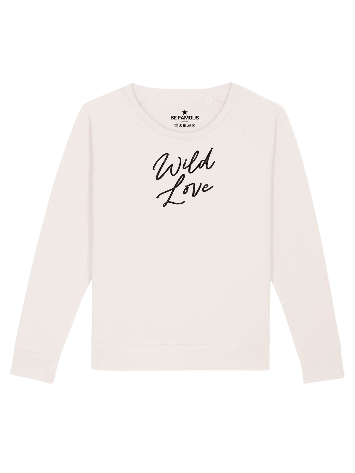 Be Famous Women Relaxed Fit Sweatshirt WILDLO Sweatshirt White (Print: Holoblack Glitter FK41) XXL
