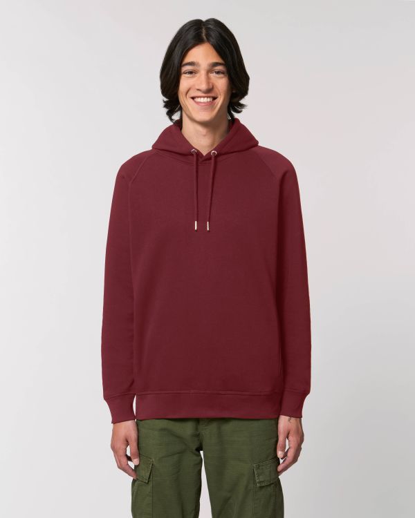 Be Famous Unisex Side Pocket Hooded Sweatshirt Burgundy 3XL