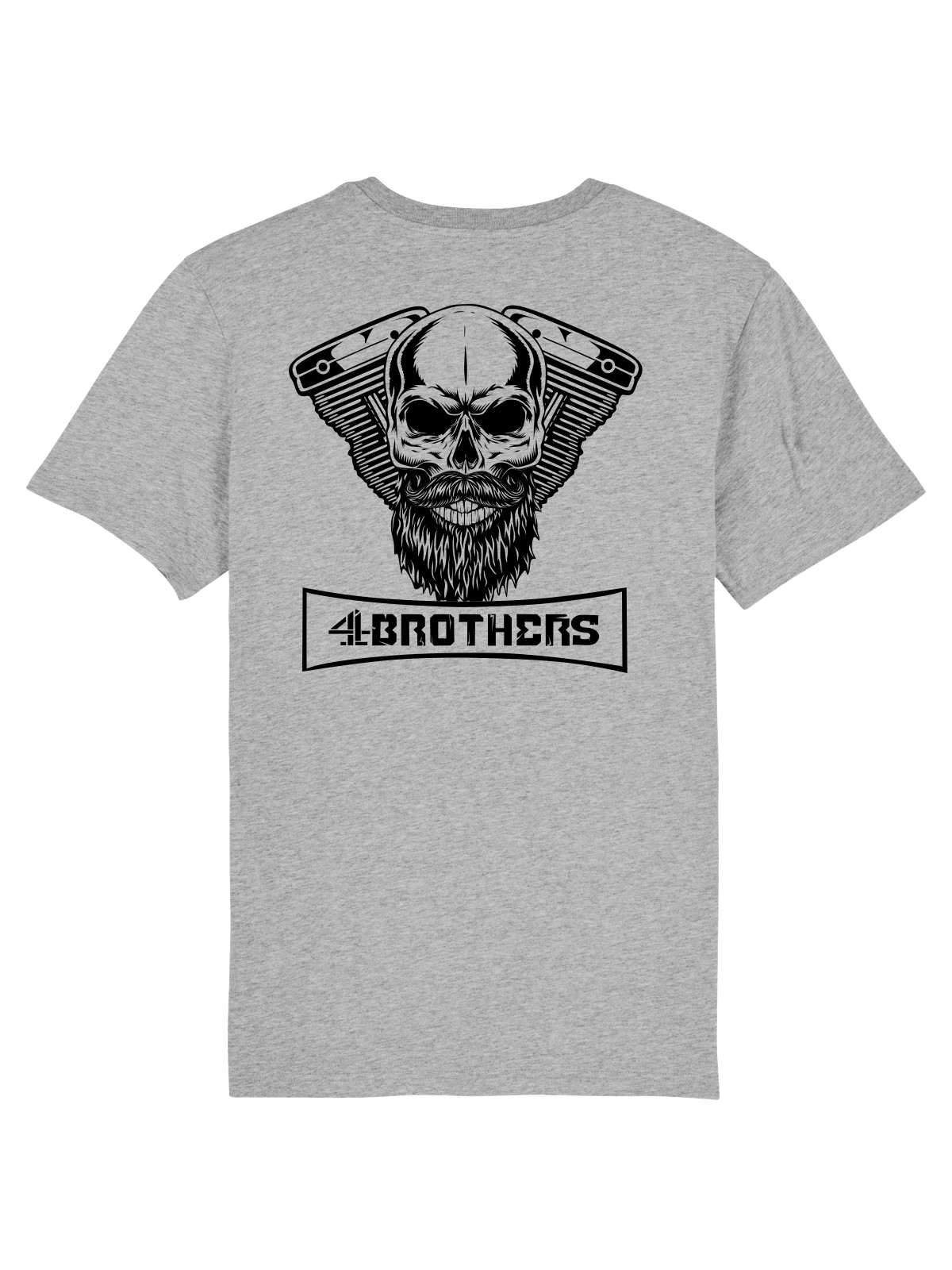 4Brothers T-Shirt V2 skull  T-Shirt Road Grey 5XL
