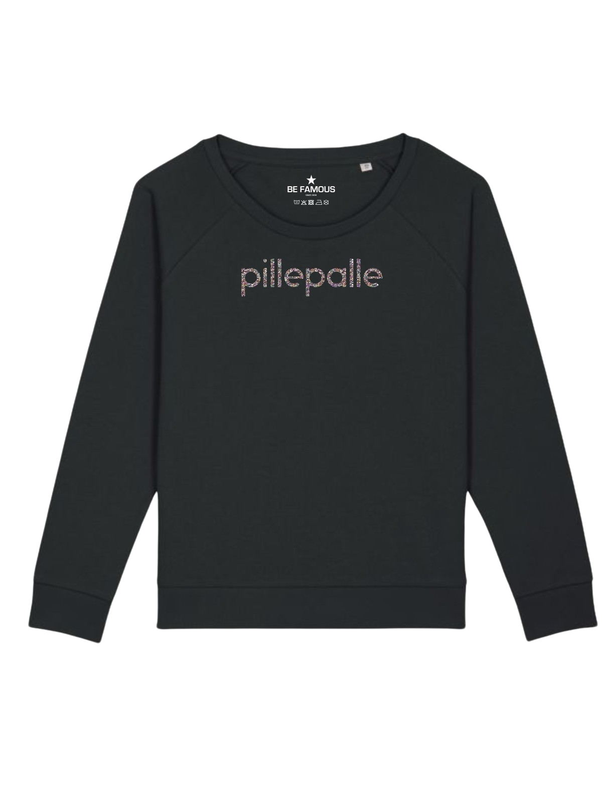 Be Famous Women Relaxed Fit Sweatshirt PILPAL Sweatshirt Black (Print: Confetti Glitter G0079) XXL