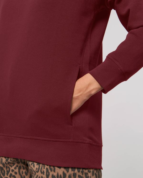 Be Famous Unisex Side Pocket Hooded Sweatshirt Burgundy 3XL
