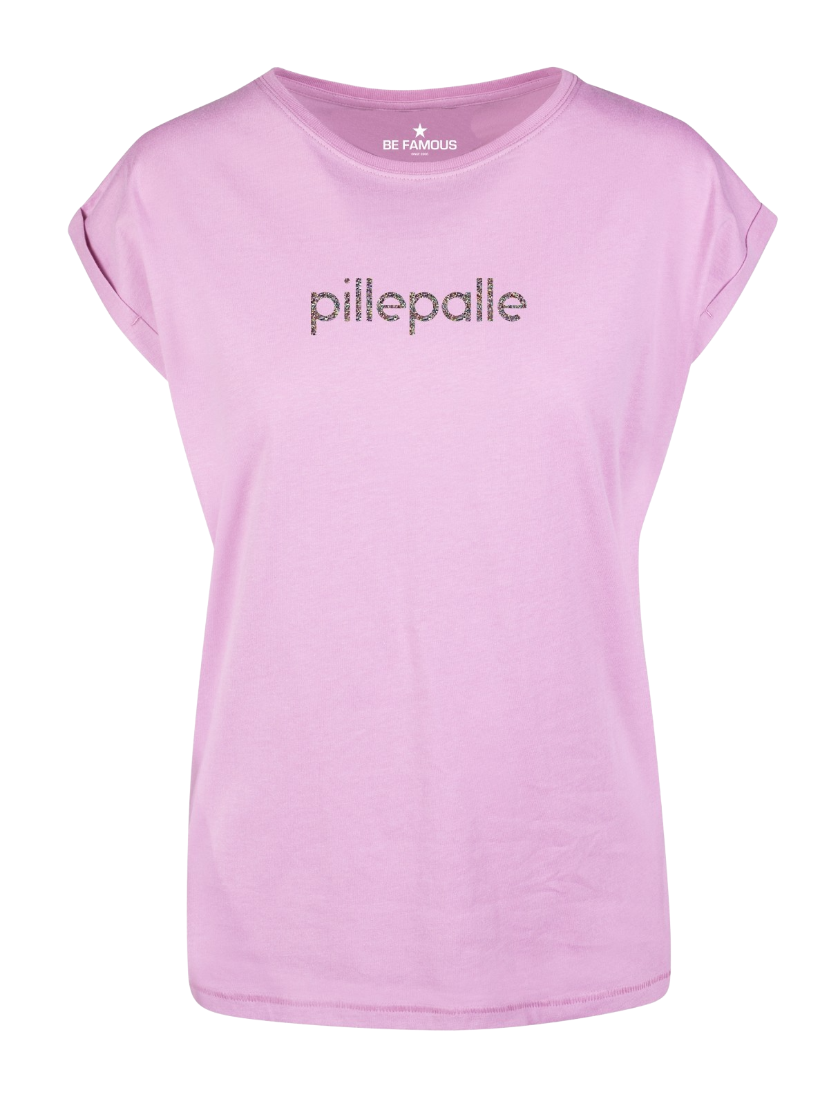Be Famous Women Rolled T-Shirt PILPAL  Shirt Cool Pink (Print: Confetti Glitter G0079) 5XL