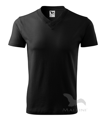 V-Neck T-shirt unisex schwarz S