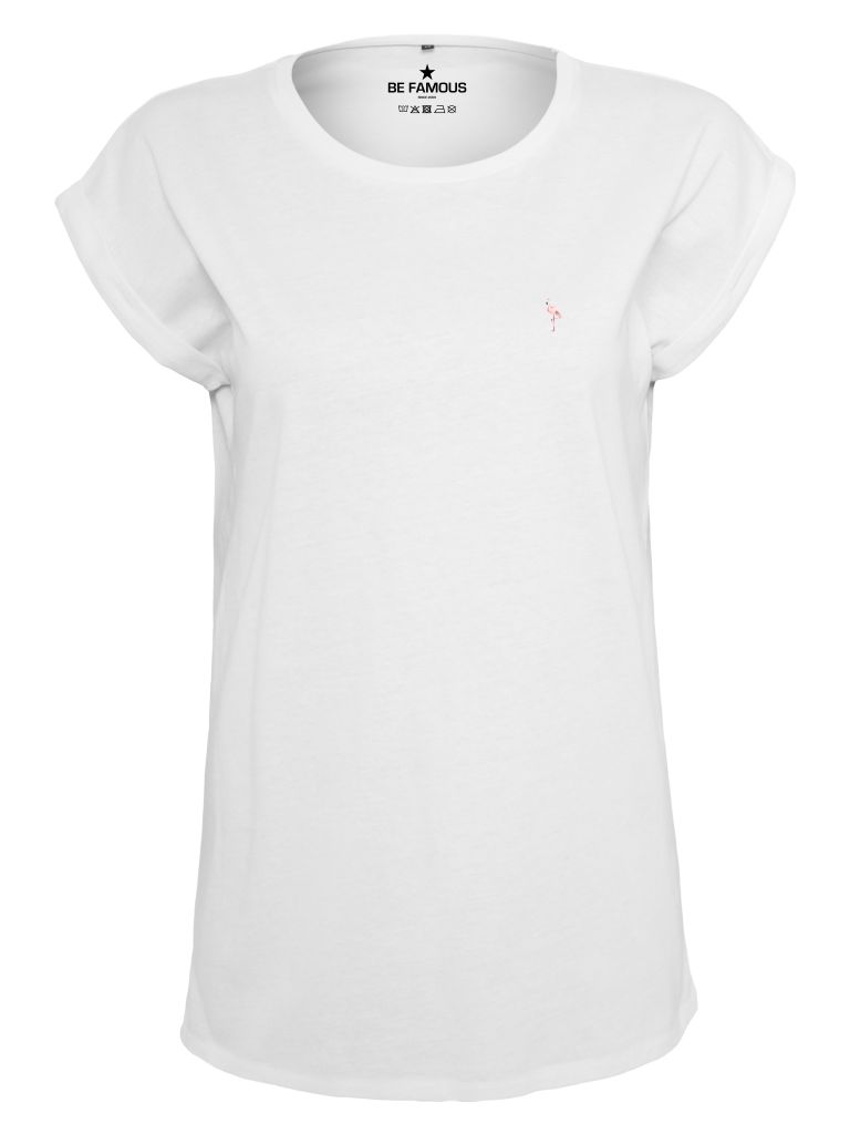 Be Famous Women Rolled T-Shirt flammini white XS