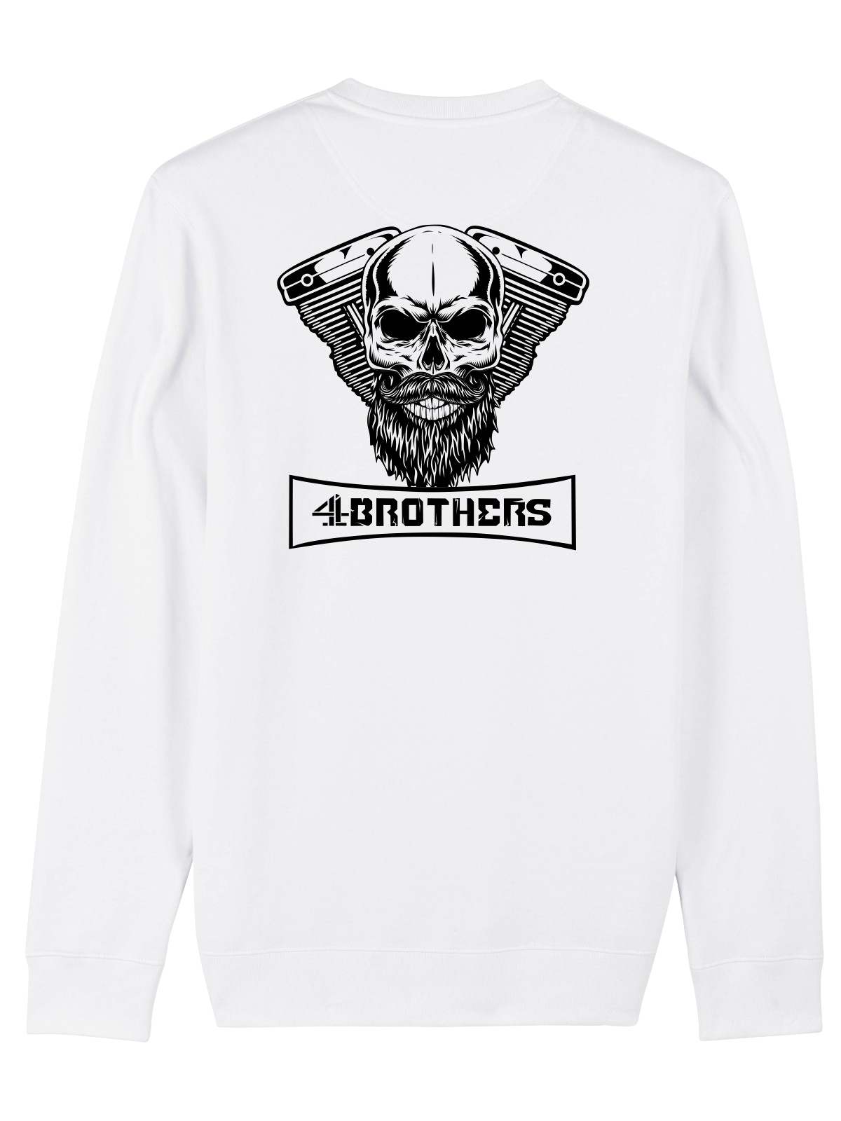 4Brothers Sweatshirt V2 skull Sweatshirt New White 4XL