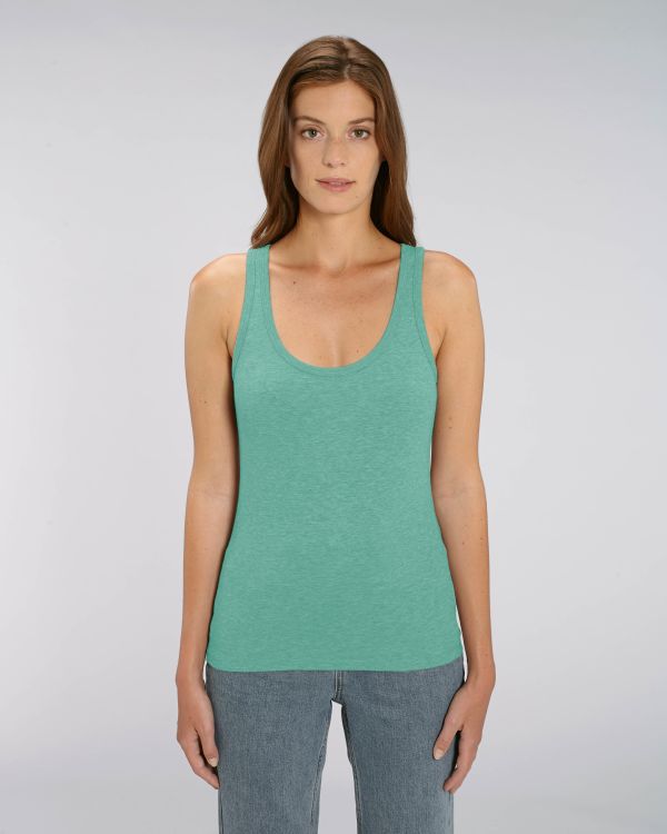 Be Famous Iconic Damen-Tanktop Mid Heather Green XL