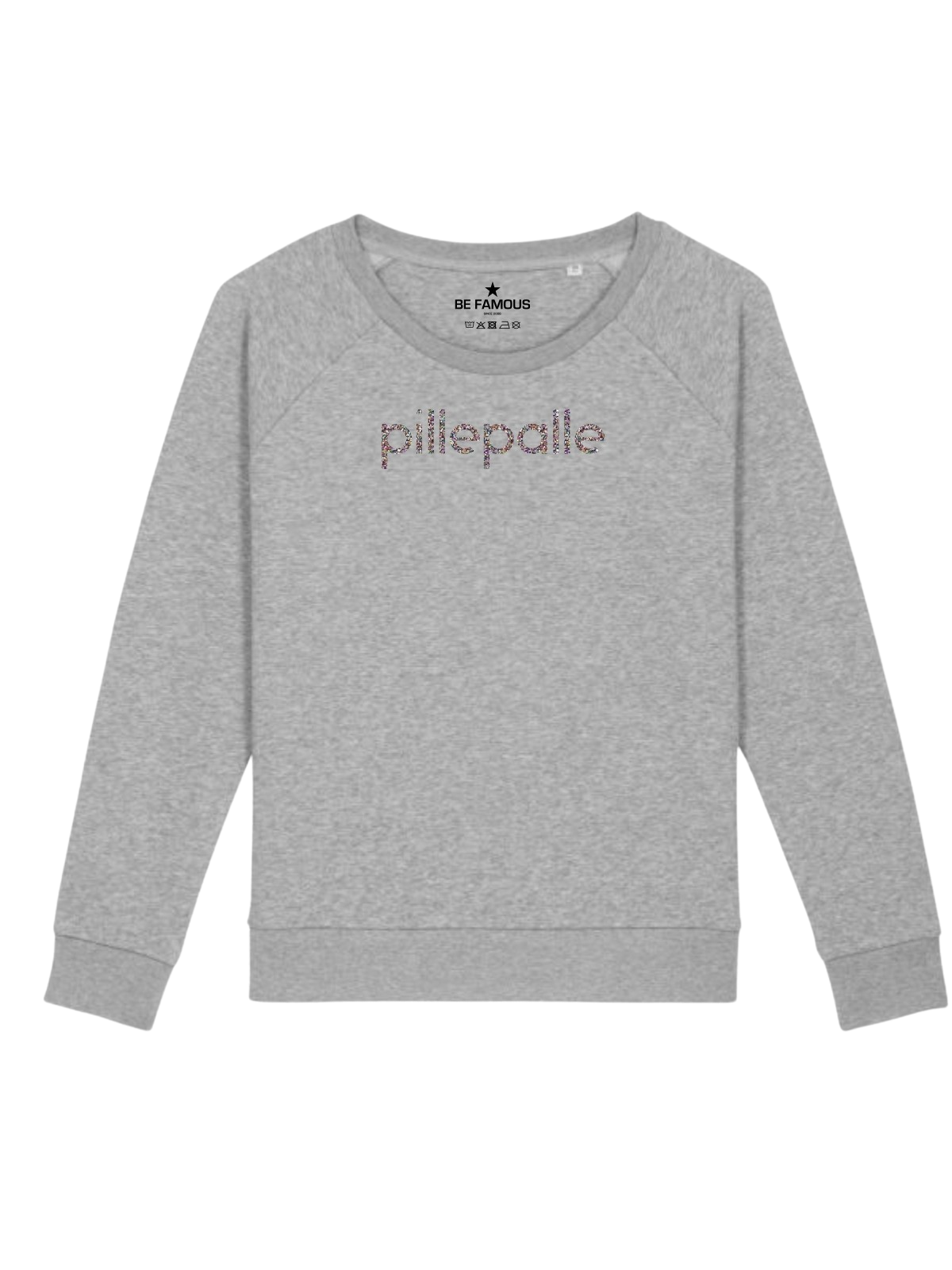 Be Famous Women Relaxed Fit Sweatshirt PILPAL Sweatshirt Grey (Print: Confetti Glitter G0079) XXL