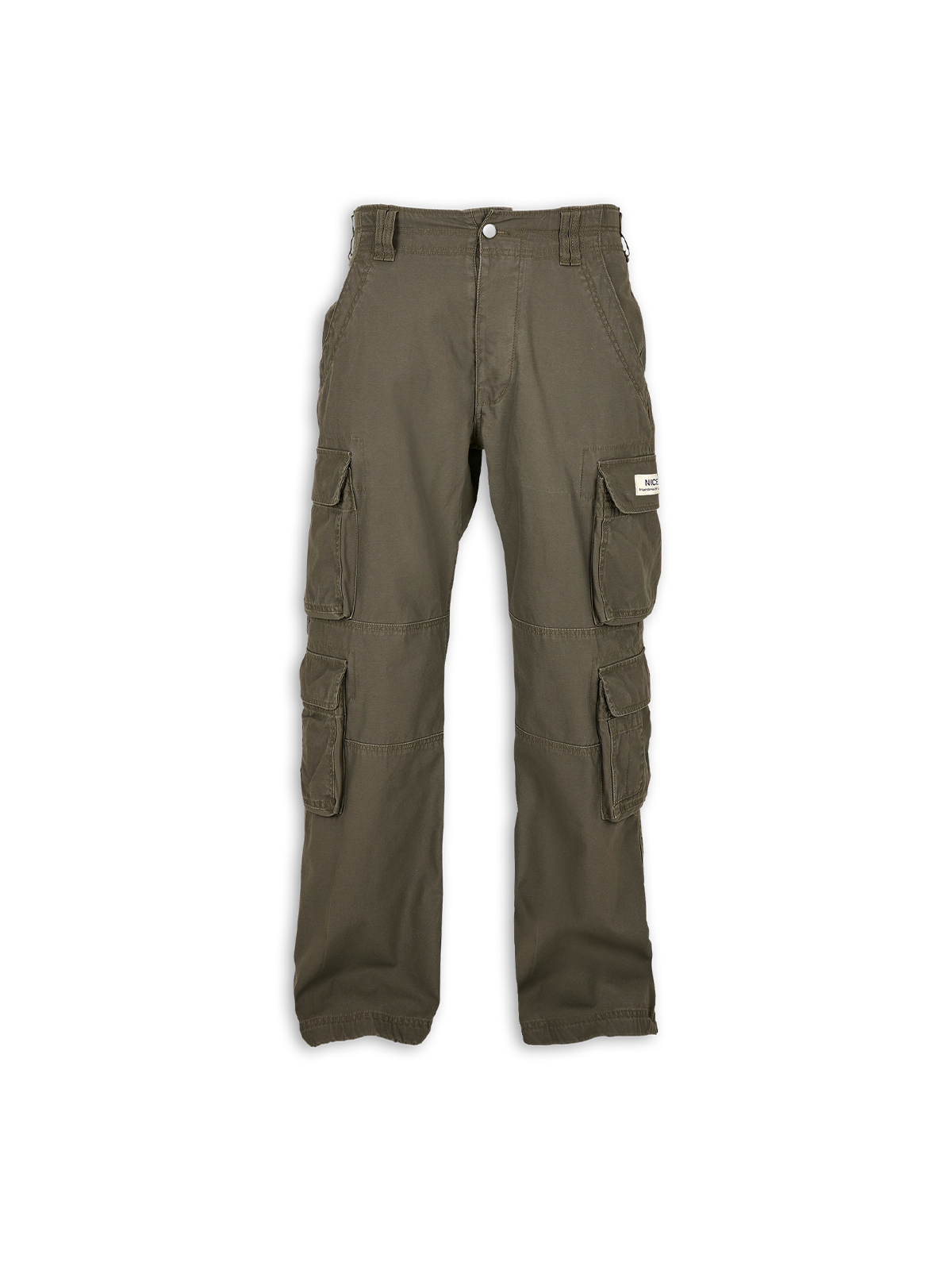 Straight Loose Cargo Pants Olive