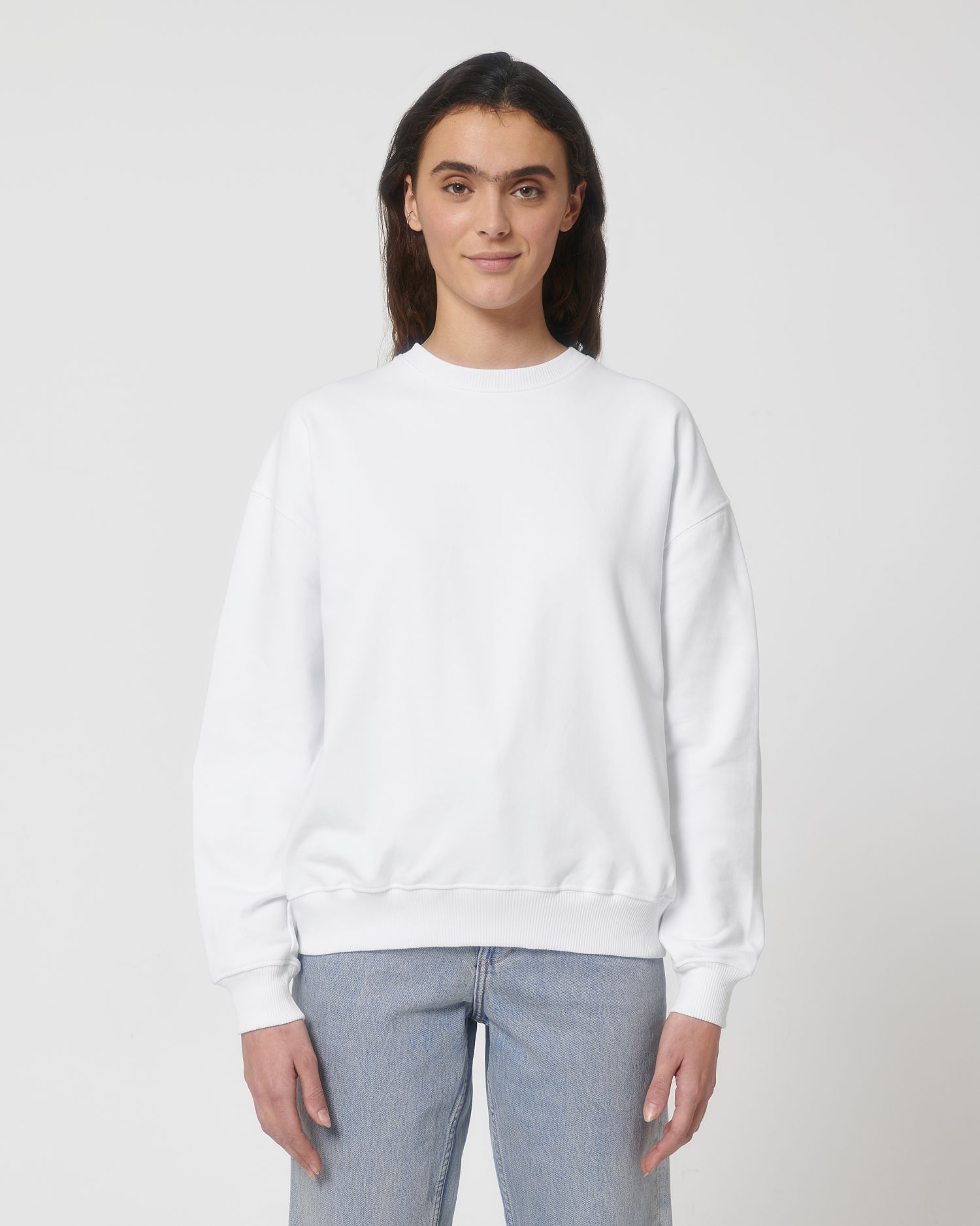 Be Famous Unisex Organic Oversized Sweatshirt Dry Hand Feel White 3XL