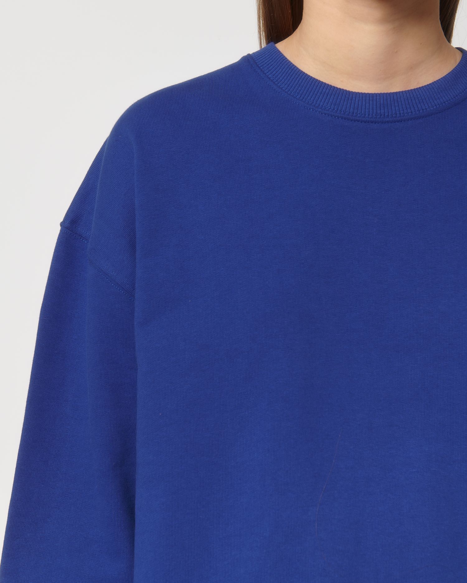 Be Famous Unisex Organic Oversized Sweatshirt Dry Hand Feel Worker Blue 3XL