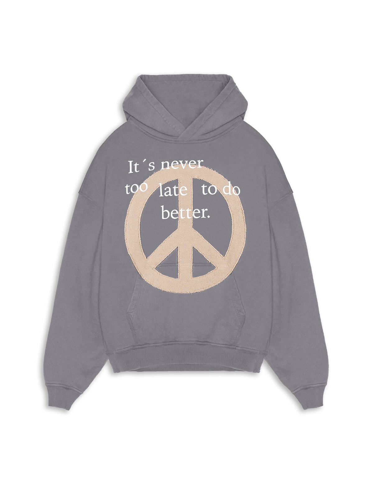 Peace Patch Hoodie Grey
